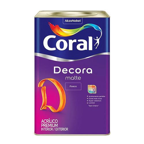 Tinta Acrílica Decora Matte Fosca Branca de 18L Coral